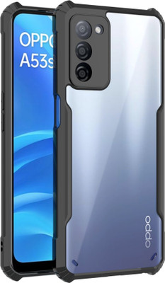 KartV Back Cover for Oppo A53s, Oppo A53s 5G, Oppo A16(Black, Transparent, Camera Bump Protector, Pack of: 1)