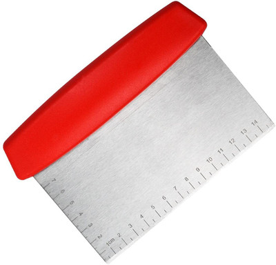 TOMATUS 1 PCS Scraper Multi-Purpose Heavy Duty Bench Cutter with Measuring Scale (Red) Cookie Cutter