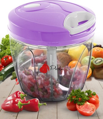 Porslin 5 Stainless Steel Blade System 900 ML gracious purple Color chopper vegetable cutter vegetable chopper chopper cutter hand mixer grinder hand chopper for kitchen cutter kitchen chopper mini chopper onion chopper salad cutter vegetable cutter chopper handy chopper hand chopper food chopper ch