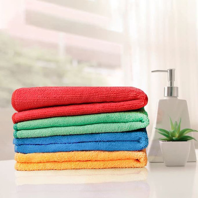 JAYDEEP ENTERPRISE Wet and Dry Microfiber Cleaning Cloth(4 Units)
