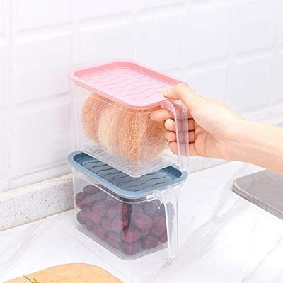 D K CREATION Polypropylene Fridge Container  - 1 L(Pack of 6, Multicolor)