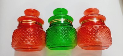 NISHTHA CREATION Plastic Pickle Jar  - 400 ml(Pack of 3, Multicolor)