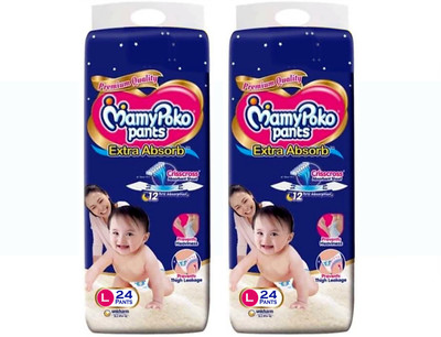 MamyPoko Extra Absorb Diapers - L 24 - L (48 Pieces) - L(2 Pieces)