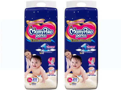 MamyPoko Extra Absorb Diapers - XL 20- XL (40 Pieces) - XL(40 Pieces)