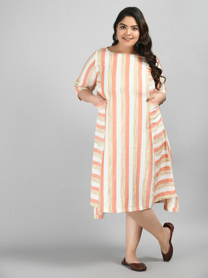 PrettyPlus by Desinoor.com Women A-line Pink Midi/Calf Length Dress