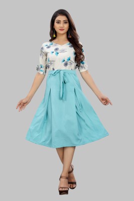 tanvi creation Women A-line Light Blue Dress