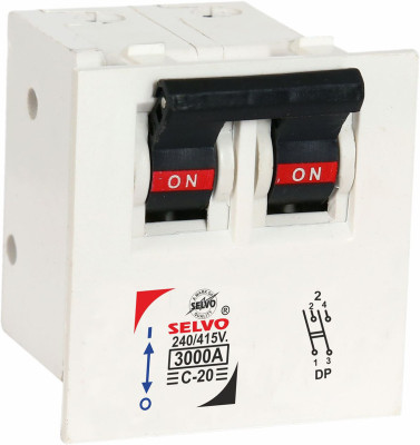 Selvo C-20A Double Pole Modular Mounted Mini MCB C-20A Double Pole Modular Type MCB(2)