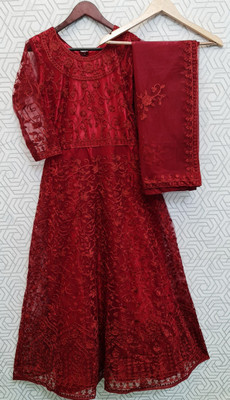Julee Net/Lace Embroidered Gown/Anarkali Kurta & Bottom Material