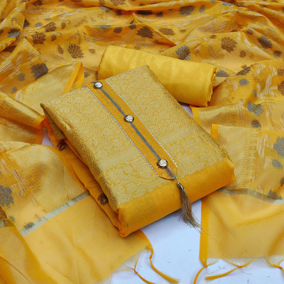 Blissta Jacquard Floral Print Salwar Suit Material