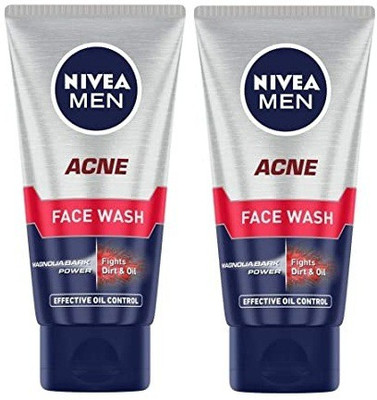 NIVEA MEN, Acne Face wash, 50 x 2 100gm Face Wash (100 ml)