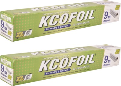 Kcofoil Aluminium Foil Roll Paper 9Mtr Aluminium Foil(Pack of 2, 18 m)