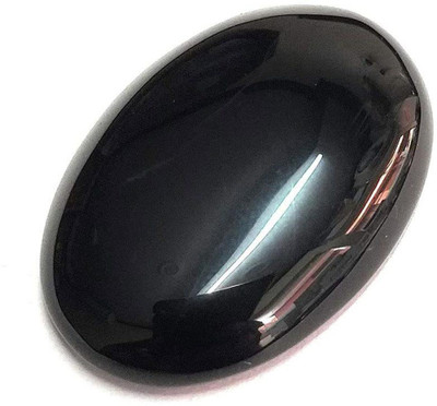 Sahiba Gems Black Cut Natural Agate Gemstone(17.7 carat)