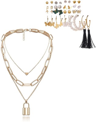 YouBella Alloy Gold-plated Multicolor Jewellery Set(Pack of 1)