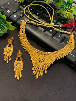JD ART Alloy Gold-plated Gold Jewellery Set(Pack of 1)