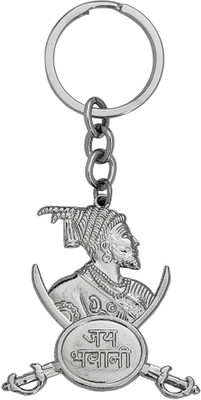 M Men Style Double Side Jai Bhavani Shivaji Chhatrapati Shivaji Maharaj Keychain/Keyring Key Chain