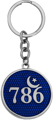 M Men Style Religious Islamic 786 Allah Lucky Number Moon & Star Keychain/Keyring Key Chain