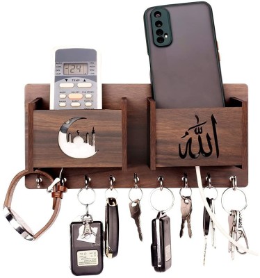 Kaynka Allha without pen Wood Key Holder(7 Hooks, Brown)