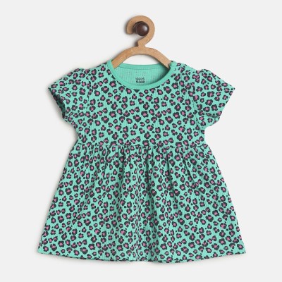 MINI KLUB Baby Girls Midi/Knee Length Casual Dress(Green, Short Sleeve)