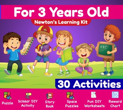 Little Olive Newton Box of Learning for 3 Year Old Kids | Gift Pack of Toys Games & Books(Pink)
