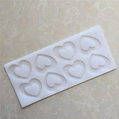 Ekta Product Heart Pattern Garnishing|Silicone Garnish Sheet for Cake Decoration|BAKING TOOLS Silicone Chocolate Mould 8 heart in 1 mould(Pack of 1)