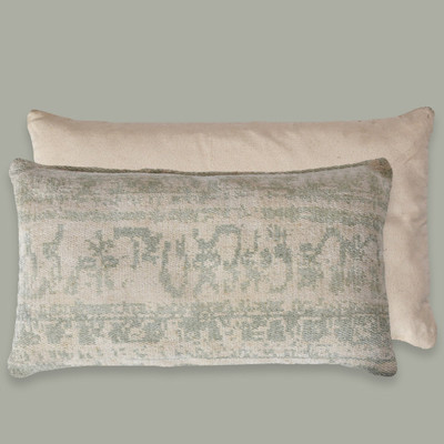 Decordec Soft & Luxury Pillow Polyester Fibre Floral Sleeping Pillow Pack of 1(Ivory, Light Green)