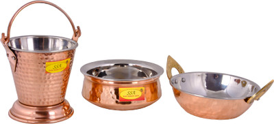 Shivshakti Arts Cookware Set(Copper, 3 - Piece)