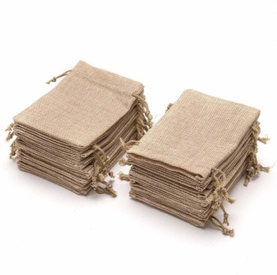 A Pioneer Brown Jute Linen Potli Pouch Birthday Baby Shower Party Return Gift Bag 10x14 25 Potli(Pack of 25)