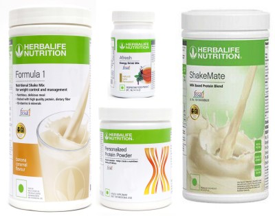 Herbalife Nutrition FORMULA-1 SHAKE BANANA CARAMEL+PROTEIN POWDER -200GM+AFRESH TULSI-+SHAKE MATE Protein Shake(1.25 kg, BANANA CARAMEL-500g, AFRESH -TULSI- 50g, PROTEIN POWDER - 200g, SHAKE MATE -500g)