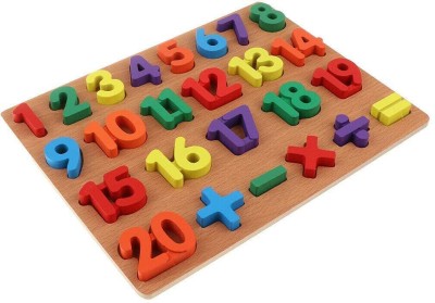 KAARPAAGAA INC Wooden 123 Numbers Puzzle, Wooden Counting Numbers (0 to 9) Educational Toy(25 Pieces)