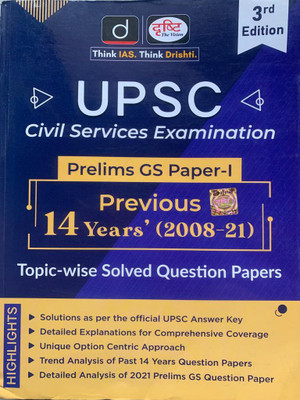 Drishti-Upsc Civil Services Examination Previous 14 Years-Topic Wise Solved Question Paper 2008-21-3rd Edition-English Medium(Hardcover, Drishti Experts)