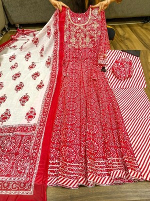 UPADHYAY JI STORE Embellished Anarkali Kurta, Bottom & Dupatta Set