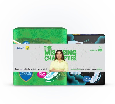 Whisper Ultra Clean XL+ 50s + Bindazzz Nights XXL+ 16s Bhumi Pednekar Special Pack Sanitary Pad  (Pack of 66)