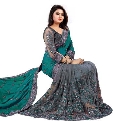 MURTHIRUPI Embroidered Bollywood Lycra Blend Saree(Multicolor)