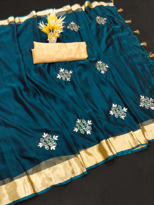 bhavika silk mills Self Design Bollywood Chiffon Saree(Dark Blue)