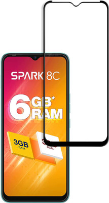 HUPSHY Edge To Edge Tempered Glass for Tecno Spark 8C(Pack of 1)