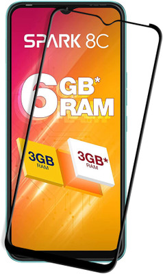 HUPSHY Edge To Edge Tempered Glass for Tecno Spark 8C(Pack of 1)