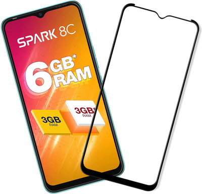 HUPSHY Edge To Edge Tempered Glass for Tecno Spark 8C(Pack of 1)