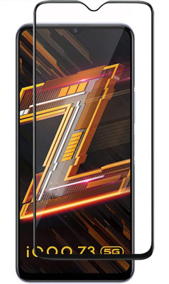 BRIGHTRON Edge To Edge Tempered Glass for HD+ Full Glue Tempered Glass for-IQOO Z6 5G / IQOO Z3 5G (pack Of 1)(Pack of 1)