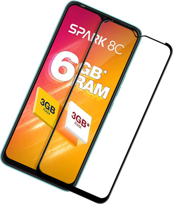 HUPSHY Edge To Edge Tempered Glass for Tecno Spark 8C(Pack of 1)