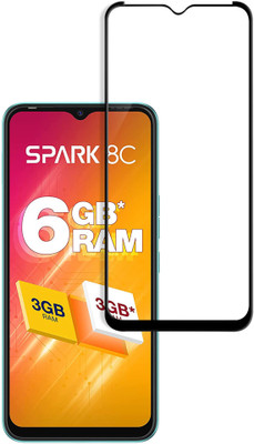HUPSHY Edge To Edge Tempered Glass for Tecno Spark 8C(Pack of 1)
