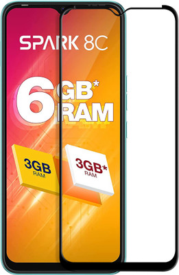 HUPSHY Edge To Edge Tempered Glass for Tecno Spark 8C(Pack of 1)