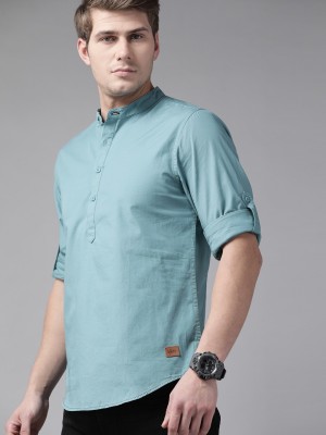 Roadster Men Solid Casual Green Shirt