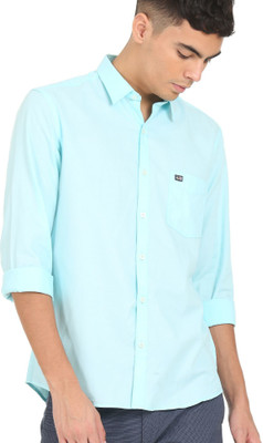Arrow Sport Men Solid Casual Blue Shirt