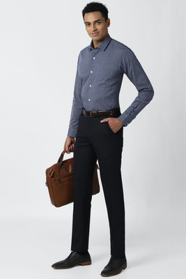 PETER ENGLAND Men Solid Formal Dark Blue Shirt