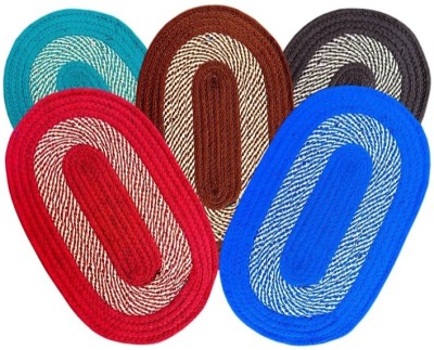 Rylie Polyester Door Mat(Multicolor, Medium, Pack of 5)