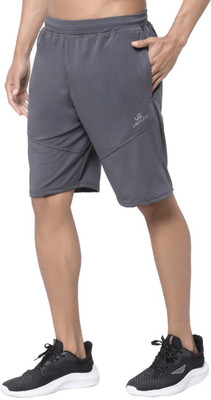 UZARUS Solid Men Grey Running Shorts