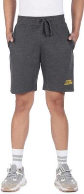 FLYING MACHINE Solid Men Grey Regular Shorts