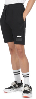 FLYING MACHINE Solid Men Black Regular Shorts