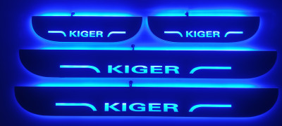 DIAMOND SAJAWAT CAR Door Foot Step Blue Light For Renault Kiger Door Sill Plate