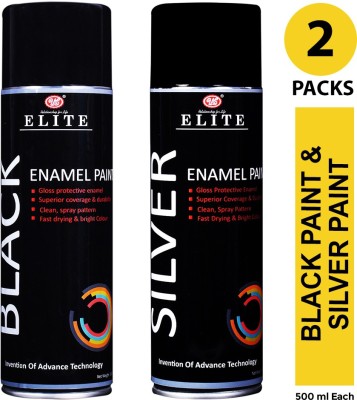 UE Black, Silver Spray Paint 500 ml(Pack of 2)